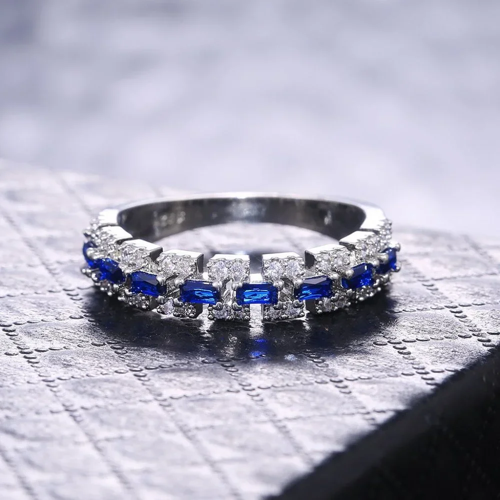 ✨ Dainty Gems Full Around Zircon Trendy Eternity Fashion Rings for Women, PD460
